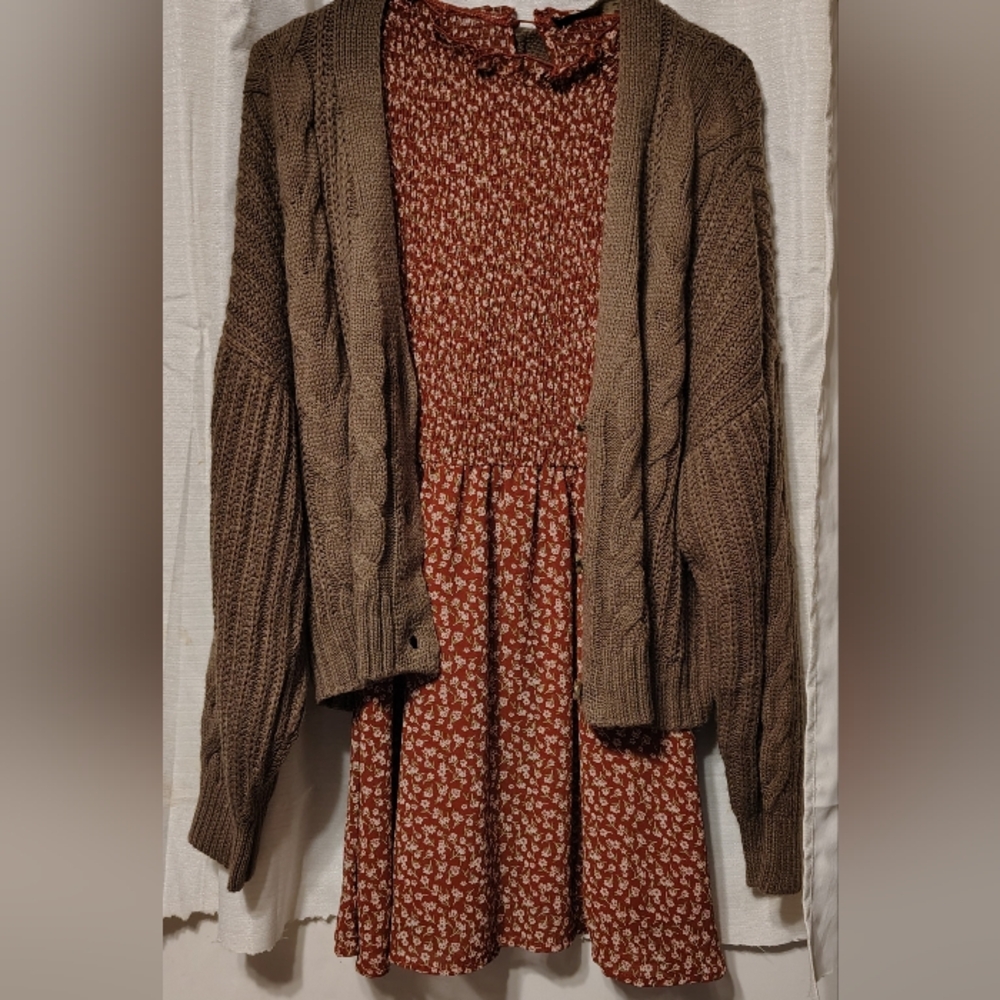 SO Goods For Life Cable Knit Cropped Button-Front Brown XL Sonoma